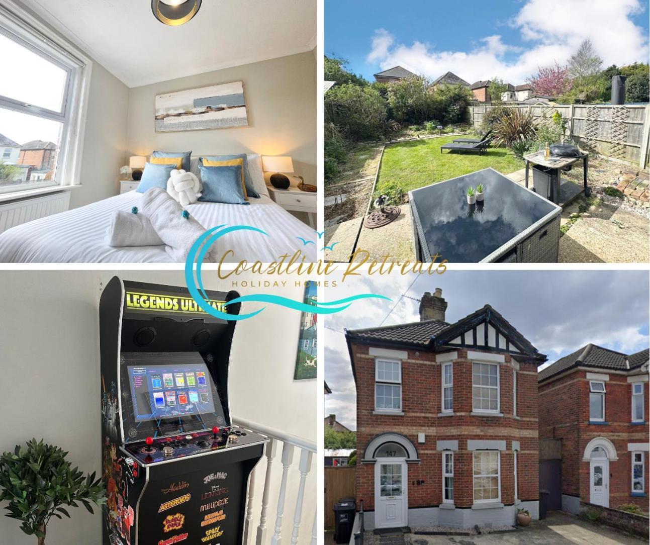 The Capstone Retreat - Beautiful Detached Family Home By Coastline Retreats, Arcade Machine, Parking, Bbq Bournemouth Dış mekan fotoğraf